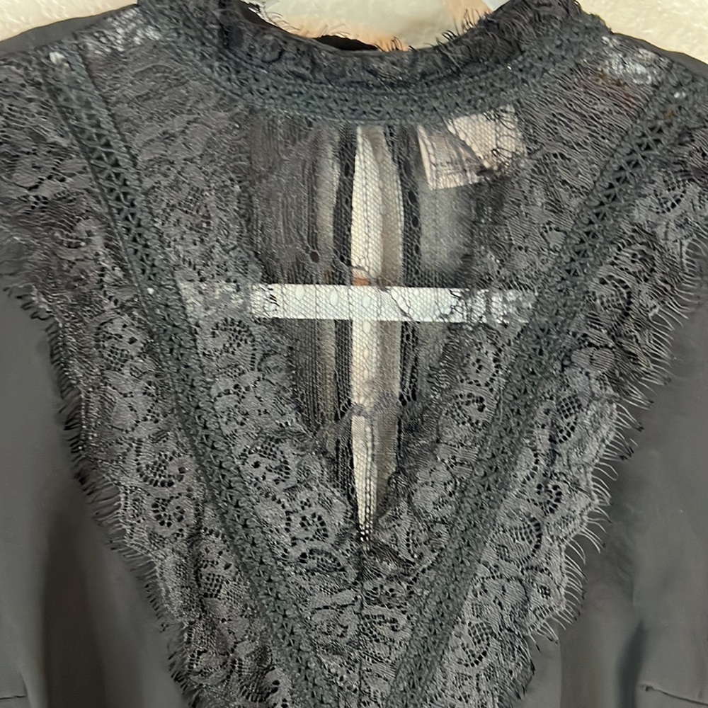 Vero Moda Blace Lace Victorian Gothic Pleated Skirt Dress Size XS - Picture 5 of 8